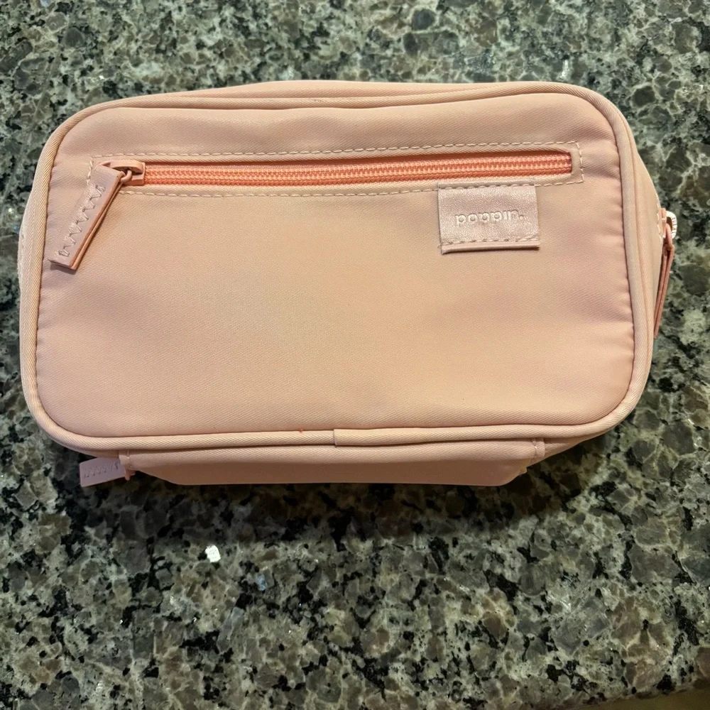 Poppin Light Pink Blush Pencil Pen Case Cosmetic Zip Pouch The Container Store